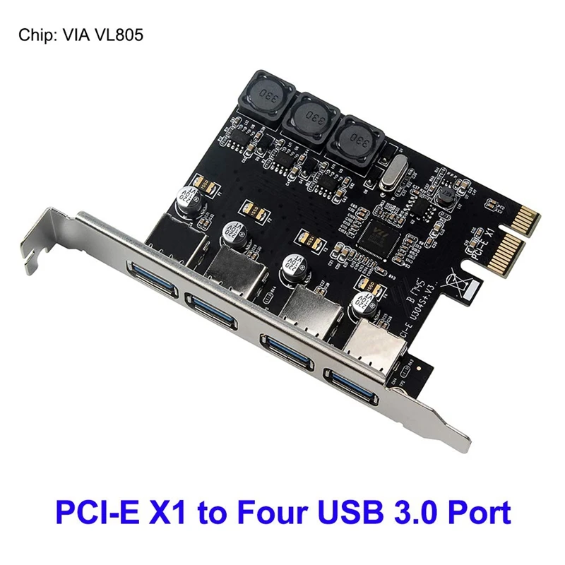 Четыре порта Usb 3,0 Супер быстрая 5 Гбит/с Pci-E Плата расширения Pci Express адаптер конвертер карта 6A блок питания для Des