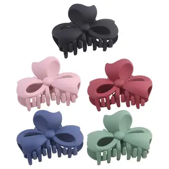 

5PCS Bowknot Hairpins Large Size Ponytail Holder Simple Bath Hair Clips Plastic Hair Claws for Women Home Dorm