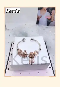 

Quality 1:1 100%925 Pure Silver New Crown Floral Bracelet Preferred Free Gift Package