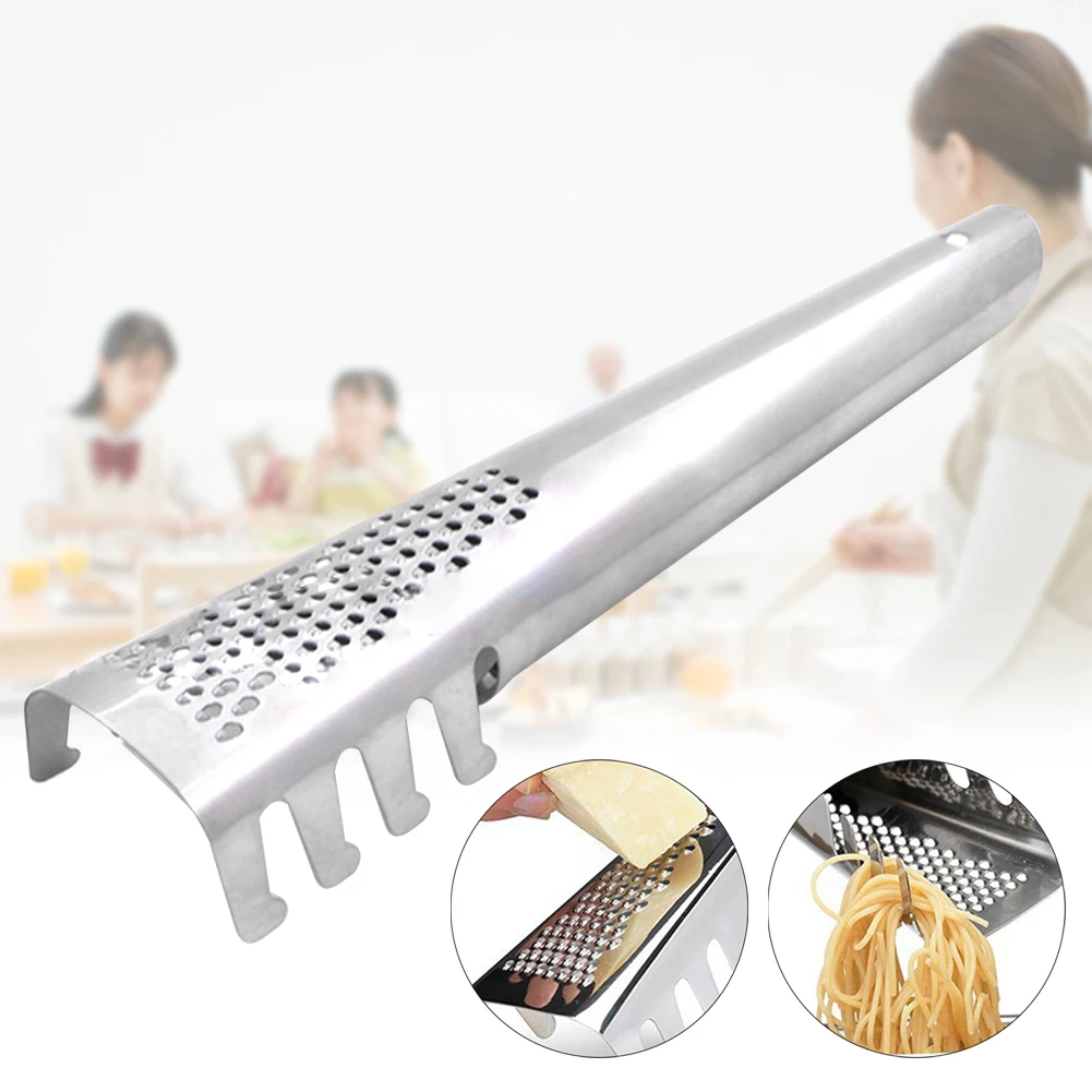 2 In 1 Spaghetti Scoop Handheld Stainless Steel Kitchen Multifunctional Durable Restaurant Server Non Slip Cheese Grater Hanging