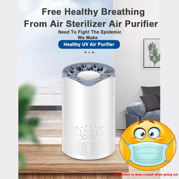 

Uv Sanitizer Bactericidal Usb Air Purifier Hepa Particle Filter Sterilizer Portable Mite Uv Sterilization Ultraviolet Light