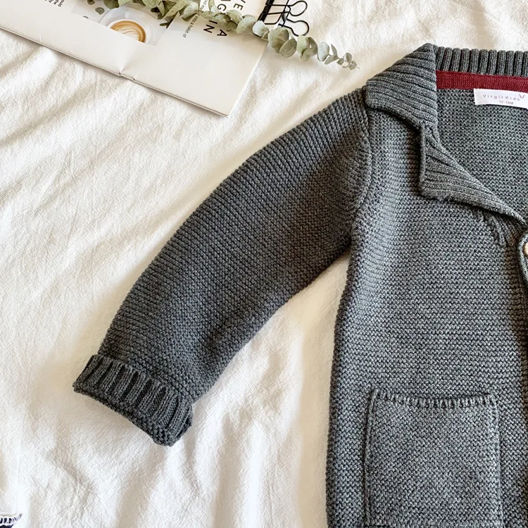 Детские свитера на зиму для маленьких мальчиков свитер куртка пальто хлопковый пиджак для малышей Кардиган для девочек вязаный свитер для маленьких мальчиков, одежда, свитер для девочек