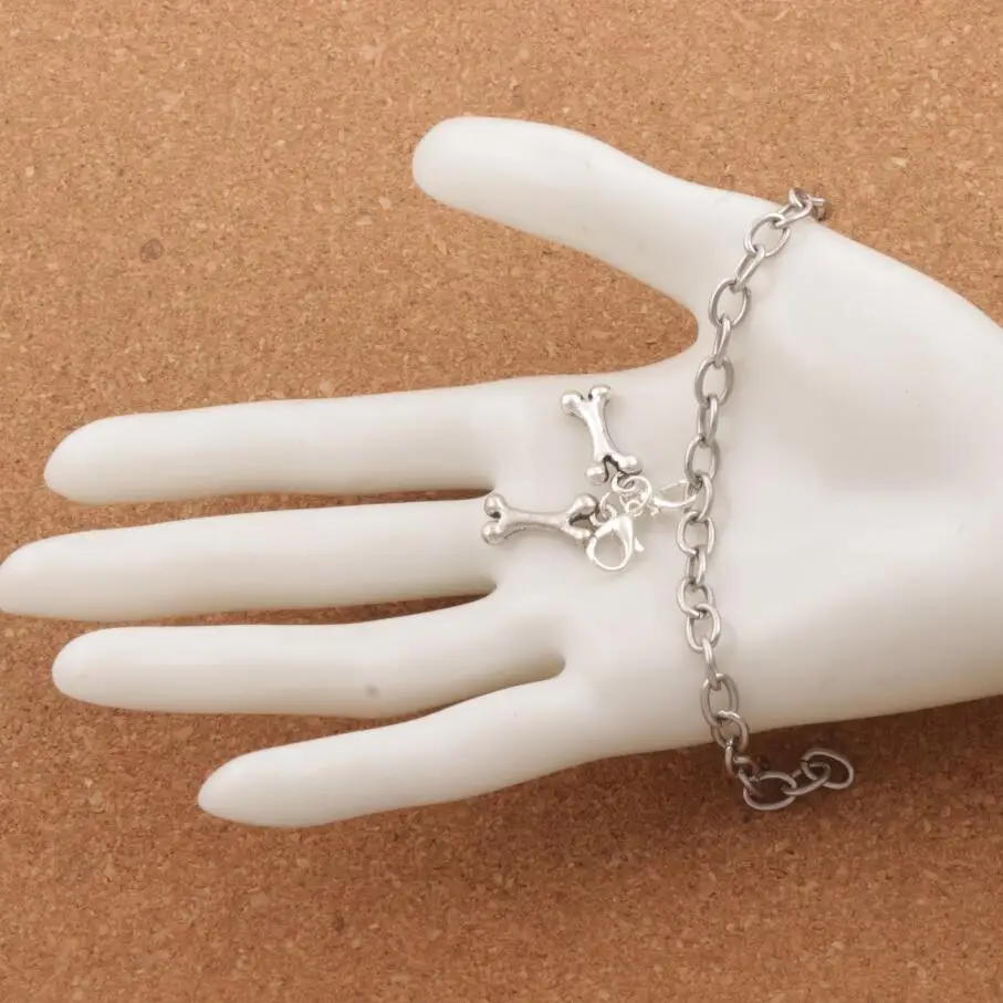 100ps    8.5x33mm Zinc Alloy Dog Food Bone Charms Lobster Claw Clasp Charm Beads Jewelry DIY C202