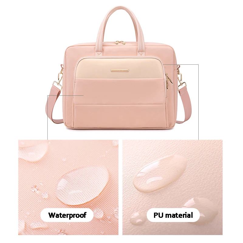 Bolsa para Laptop para Mulheres pu Mais Poliéster Maleta para Notebook Bolsas de Ombro Bolsas de Viagem Bolsas Femininas do Escritório 13 in 14 in 15 in 16 in - Imagem 4