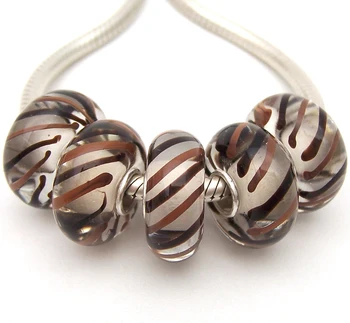 

JGWG2179 5X 100% Authenticity S925 Sterling Silver Beads Murano Glass beads Fit European Charms Bracelet diy jewelry Lampwork