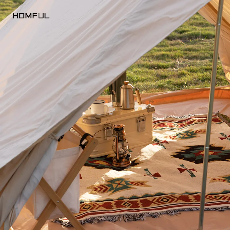 HOMFUL outdoor blanket picnic blanket mat thickened portable camping picnic cloth beach tent mat shawl