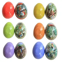 1 шт. коробка для хранения конфет Пасхальный Декоративный металл красочные яйца печатные кролики железная коробка для упаковки подарков