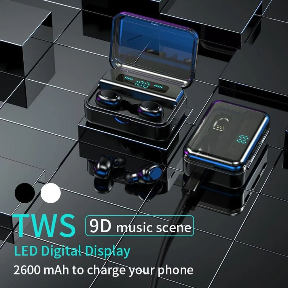TWS Fingerprint Touch Bluetooth Earphones HD Stereo Wireless Earbuds Noise Cancelling Gaming Headset Bluetooth Earbuds