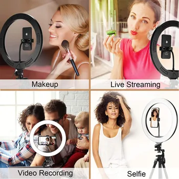26 33CM Video Lights Dimmable Light Selfie LED Ring Light USB Ring Lighting Lamp With Tripod Stand To Make Youtube Ringlight 4