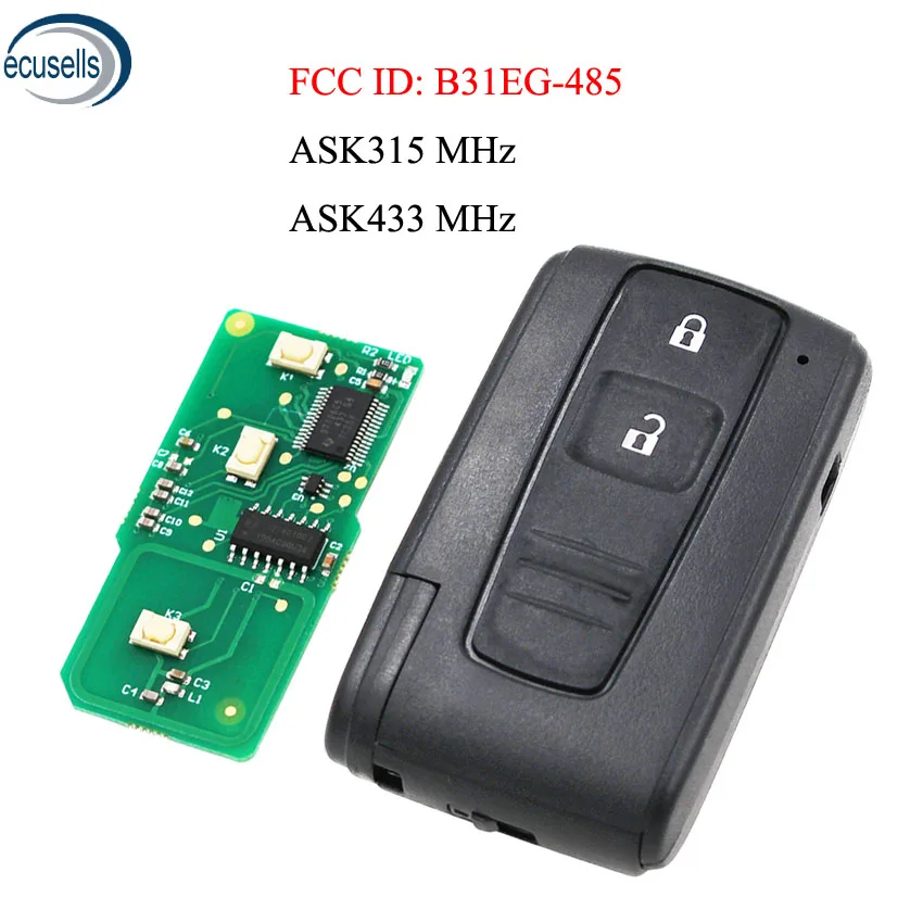 2 кнопки ASK315MHz ASK433MHz дистанционный брелок FCC ID: B31EG-485 TOY43 без LG(подходит для Prius