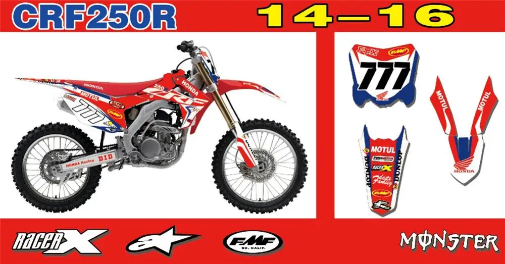 Мотоцикл наклейки фоны наклейки настроить для HONDA CRF250R CRF 250R CRF250