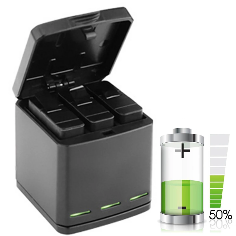 Portable Action Camera Charger Multi 3 In 1 Battery Accessories Storage 3 Batteries For Gopro5