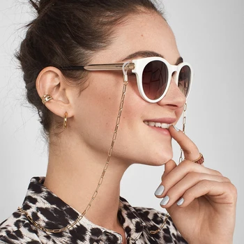 

2019 Metal Chain Beaded Eyeglass Chains for Women Reading Glasses Cords Sunglasses Chain Holder Strap Lanyards Eyewear Retainer