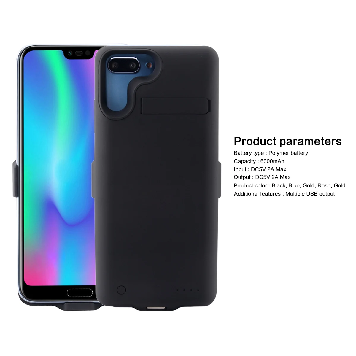Для huawei Honor 10, емкость 6000 мАч, чехол для зарядного устройства, расширенный аккумулятор, резервный источник питания, защитный чехол, не царапающийся, чехол на заднюю панель