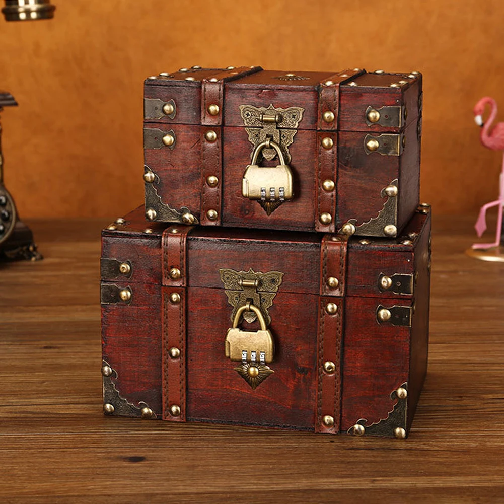 treasure Chest Handcrafted with Lock Decorative Wooden Lock Box Jewelry  Organizer for Gift Treasures Toy Money Adult - AliExpress