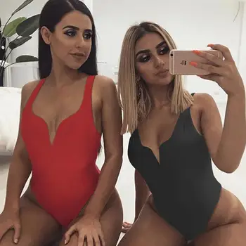 

2020 Sexy Sleeves Women Jumpsuit V Neck Strap Sleeves Rompers Bodysuit Solid Fashion Fitness Bodycon Overalls Summer Leotard