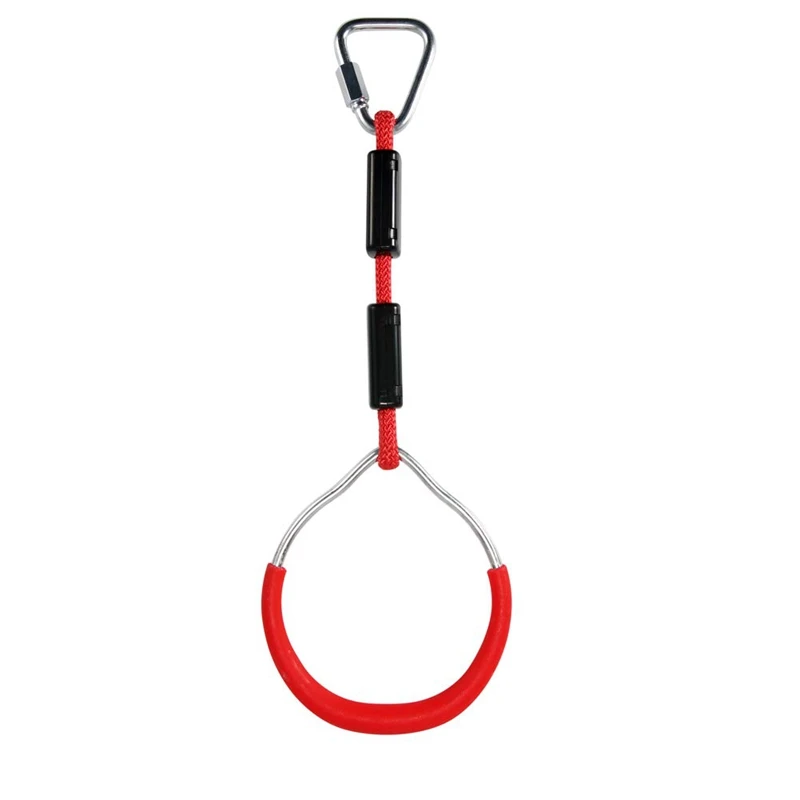 

Heavy Duty Swing Gymnastic Rings Children Trapeze Bar Pull Up Gym Rings Ring for Kids Boys Girls Red