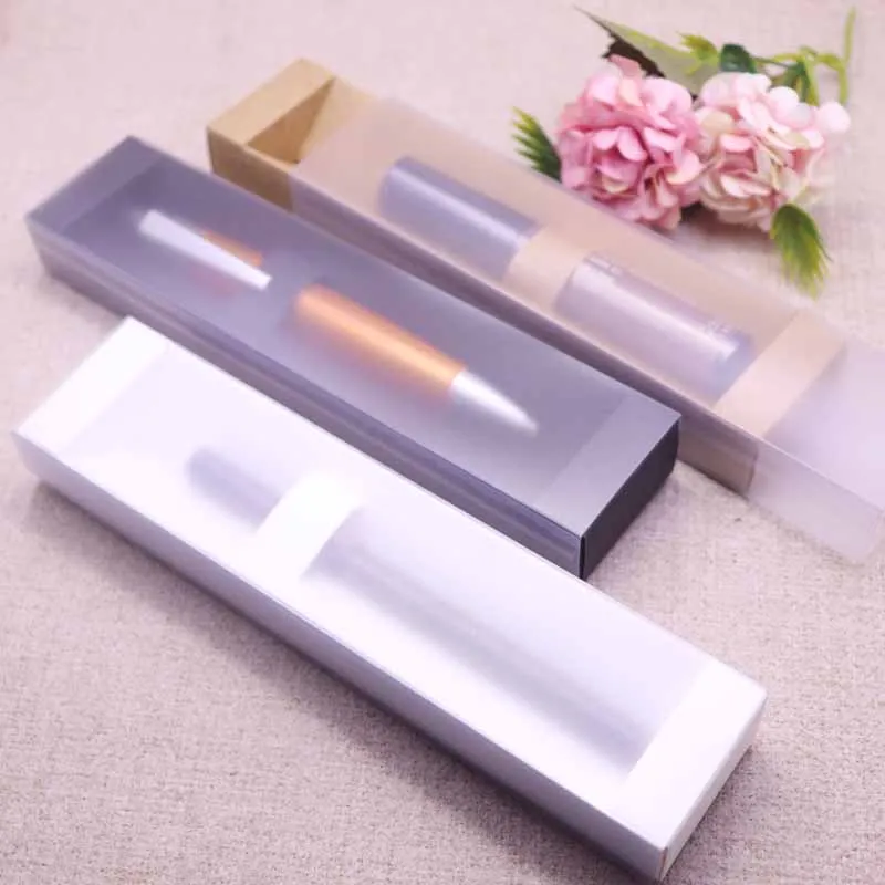 

New DIY Frosted Drawer Box 3 colour Clear Window Cosmetic Gift singal package dispaly paper Box Pen Box Novelty Design