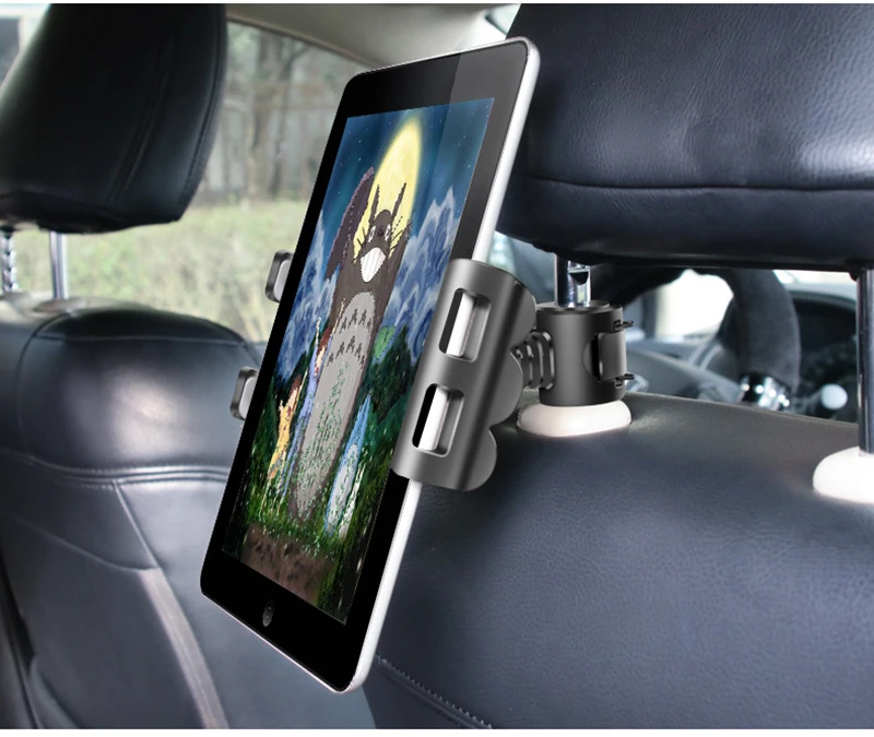 Car Tablet Phone Holder Seat Back Adjustable iPad Stand Car ipad Holder For Headrest 360 Rotation Mobile Phone Mount Holder