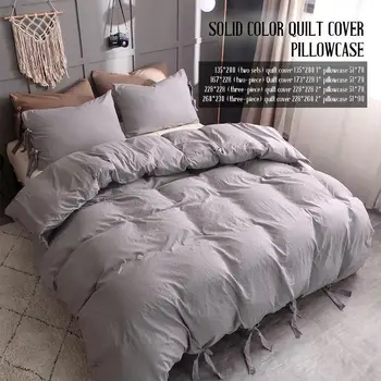 

Bedding Sets 3pcs Gray Pillow Case Gift Home Hotel Bed Duvet Cover Quilt Cover Polyester Fiber Luxury New 4 Size