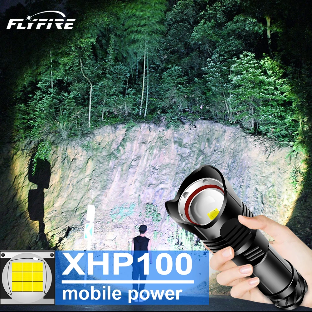 Xhp100 мощный светодиодный фонарик Перезаряжаемый 18650 26650 USB люмен супер xhp90 xhp70 xhp50