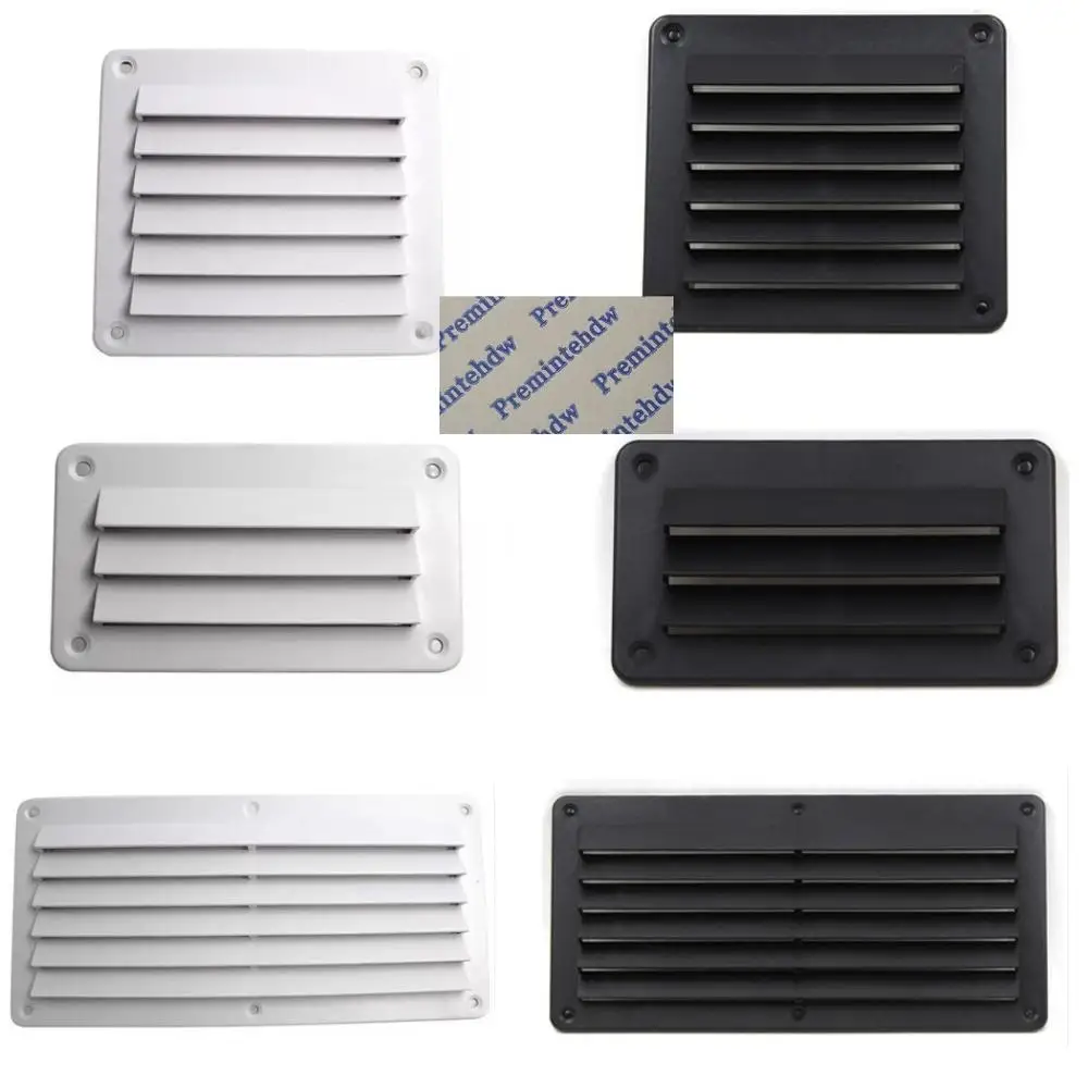 1Piece White Black Rectangle Plastic Air Vent Ventilator Grille Cover Ventilation RV Yatch Wall Mount