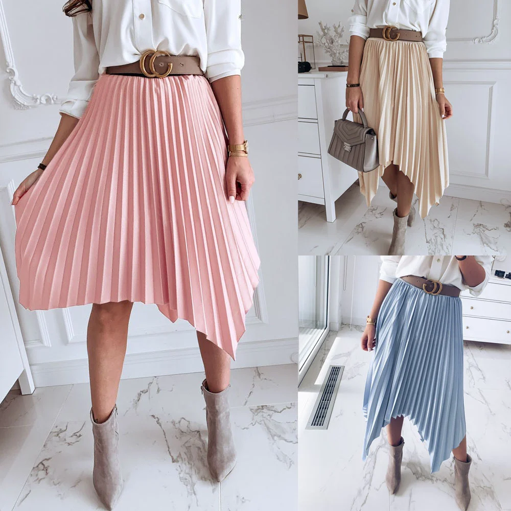 Новая модная женская юбка, настоящая фотография, разноцветная нестандартная плиссированная юбка, Сексуальная гофрированная юбка-смокинг