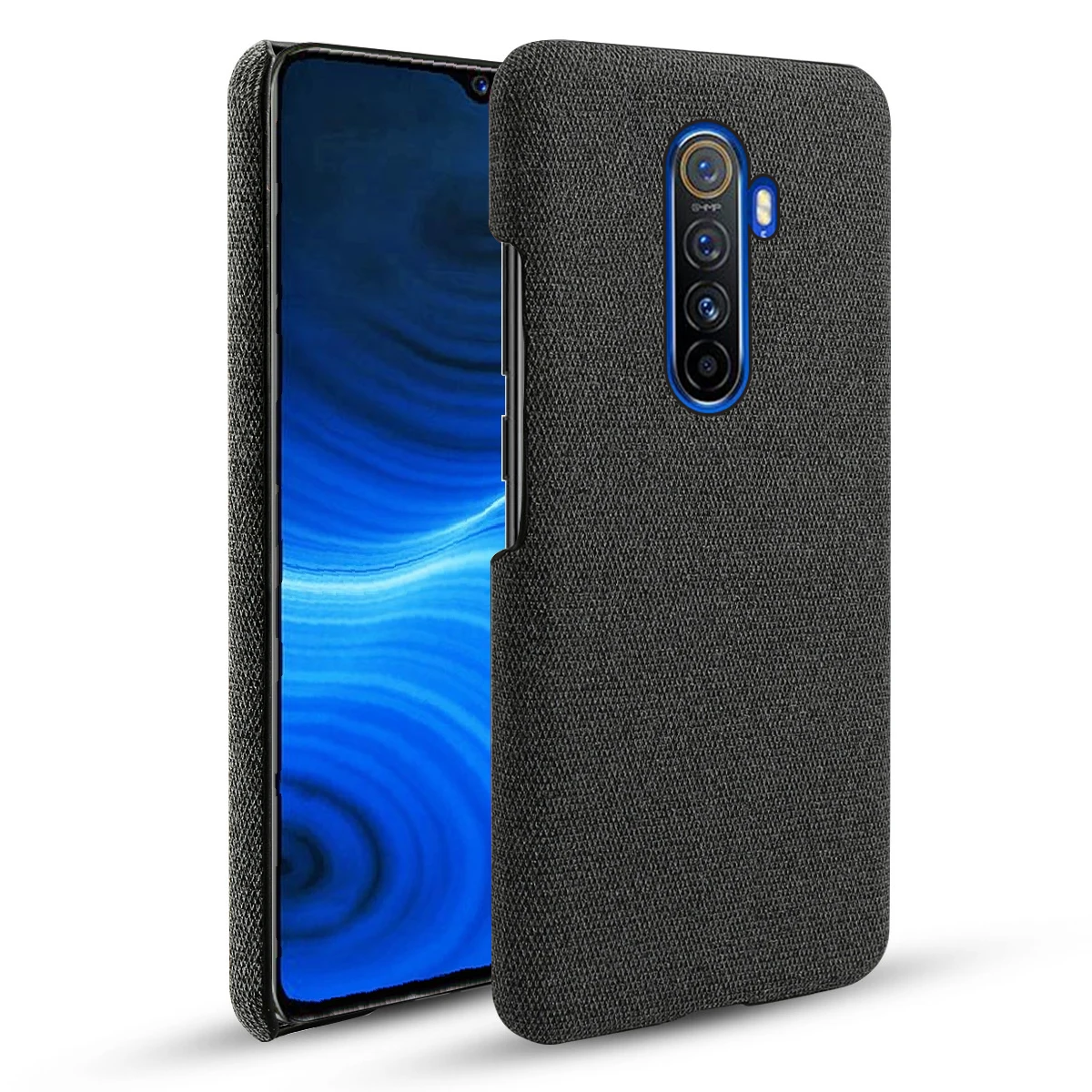 Черный Для Oppo Realme X2 Pro Reno Ace Realme XT чехол тканевый задний жесткий чехол PC Fundas деловой чехол Oppo Reno 2 A9 чехол тонкий - Цвет: Черный