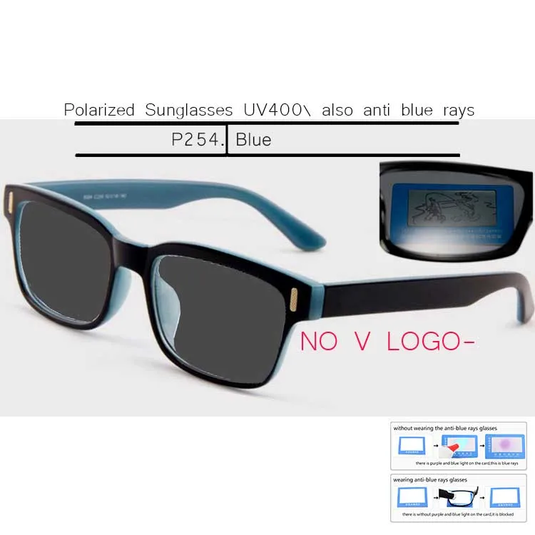 IVSTA, синий светильник, очки, компьютерная игровая оправа, для мужчин, анти-Синие лучи, блокировка, по рецепту, близорукость, поляризованные солнцезащитные очки, ночной ботаник - Цвет оправы: NO V LOGO-P254