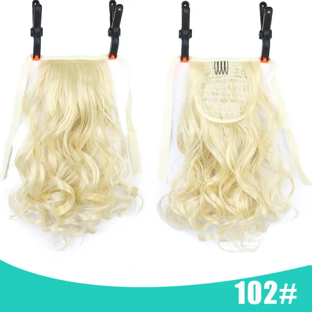 Корейские повязки для женщин резинки для волос 12 дюймов короткие вьющиеся волосы для девочек синтетические хвостики для прически для белых - Цвет: 360-102