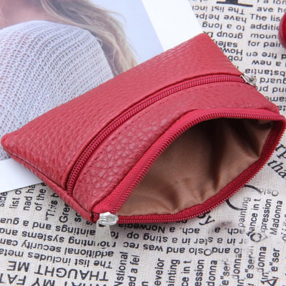 Fashion Leather Women Coin Purse Small Wallet Change Coin Pouch Mini Zipper Money Clip Bags