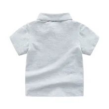 Детская футболка с короткими рукавами; рубашка поло с английскими буквами; однотонные Топы; повседневная детская футболка с короткими рукавами