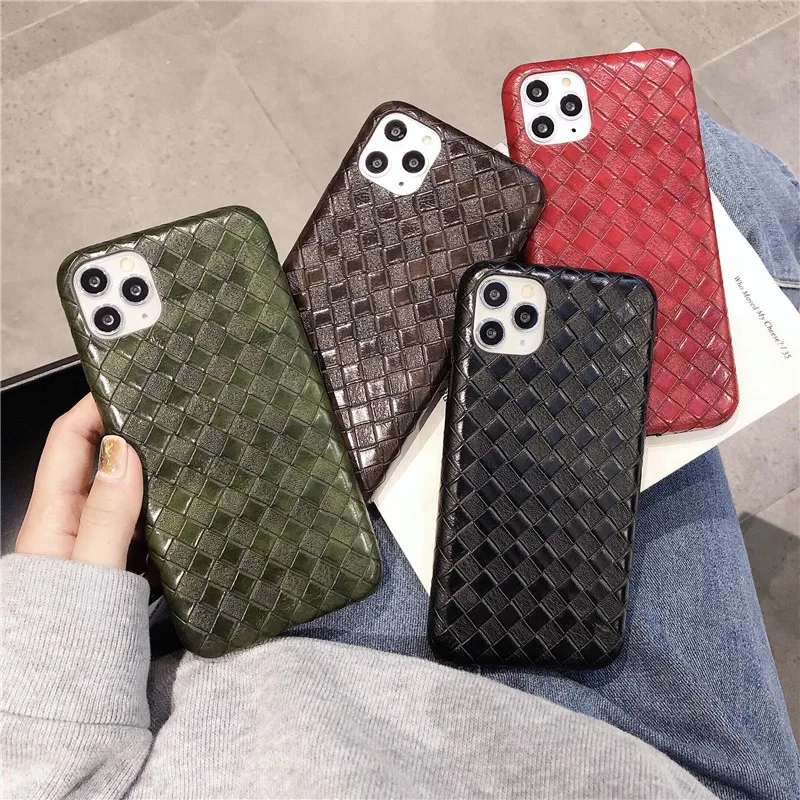 

Simple Business Weave pattern Phone Cover Case For Iphone X 11 pro Xs Max Xr 10 8 7 Plus se 4.7 Luxury PU leather Coque Fundas