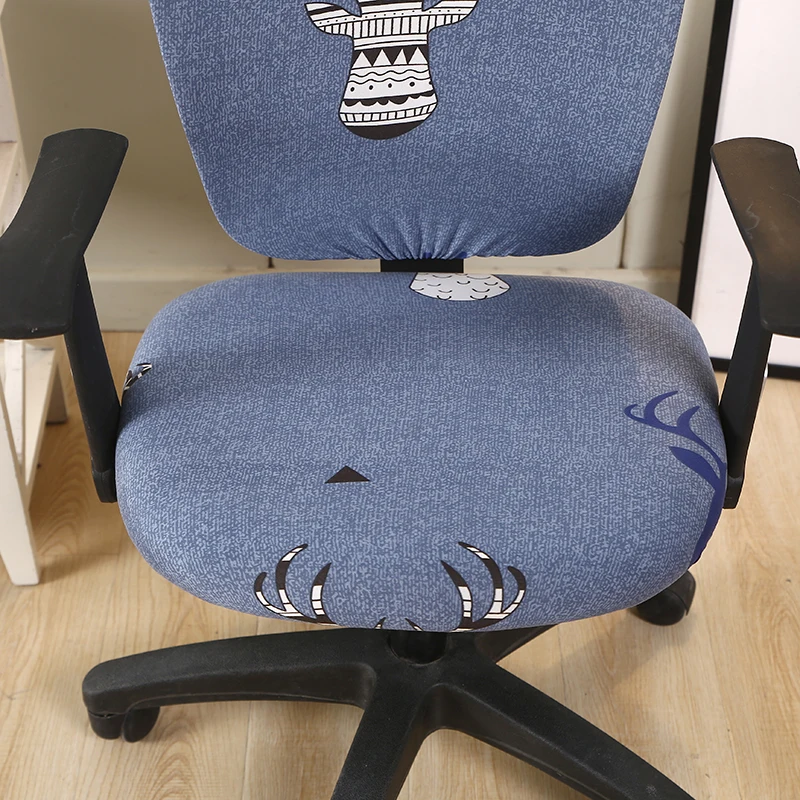 Рождество анти-грязный компьютерный Чехол для стула тянущийся чехлы на стул из спандекса Сменные Чехлы кресла для офиса Декор