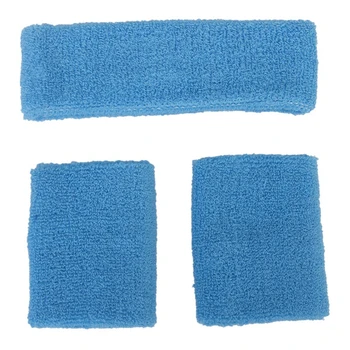 

1x Headband and 2x Elastic Wrist band for Sports - Light blue