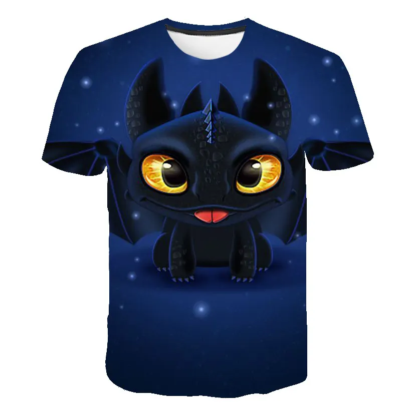 

2019 How To Train Your Dragon 3d Full Print T Shirt Boy Tshirt Kids Cute Tops One piece Cartoon off white Tee Shirt Fille Nova