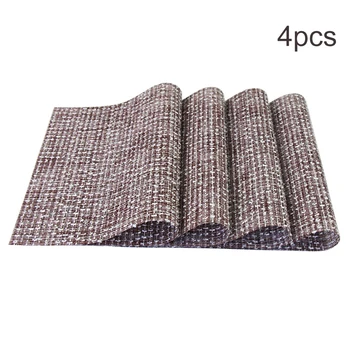 

4pcs Dining Room Non Slip Table Mat Modern Anti Scald Easy To Clean Placemat Heat Resistant Restaurant Home Decoration Rectangle
