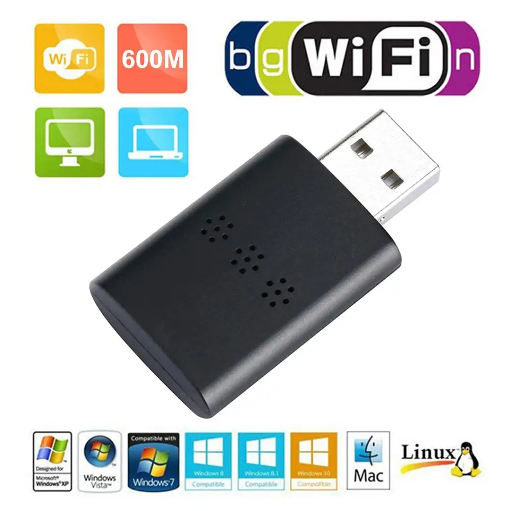 Двухдиапазонный 600 Мбит/с 2,4G/5G Hz беспроводной Lan карты мини USB WiFi адаптер приемник