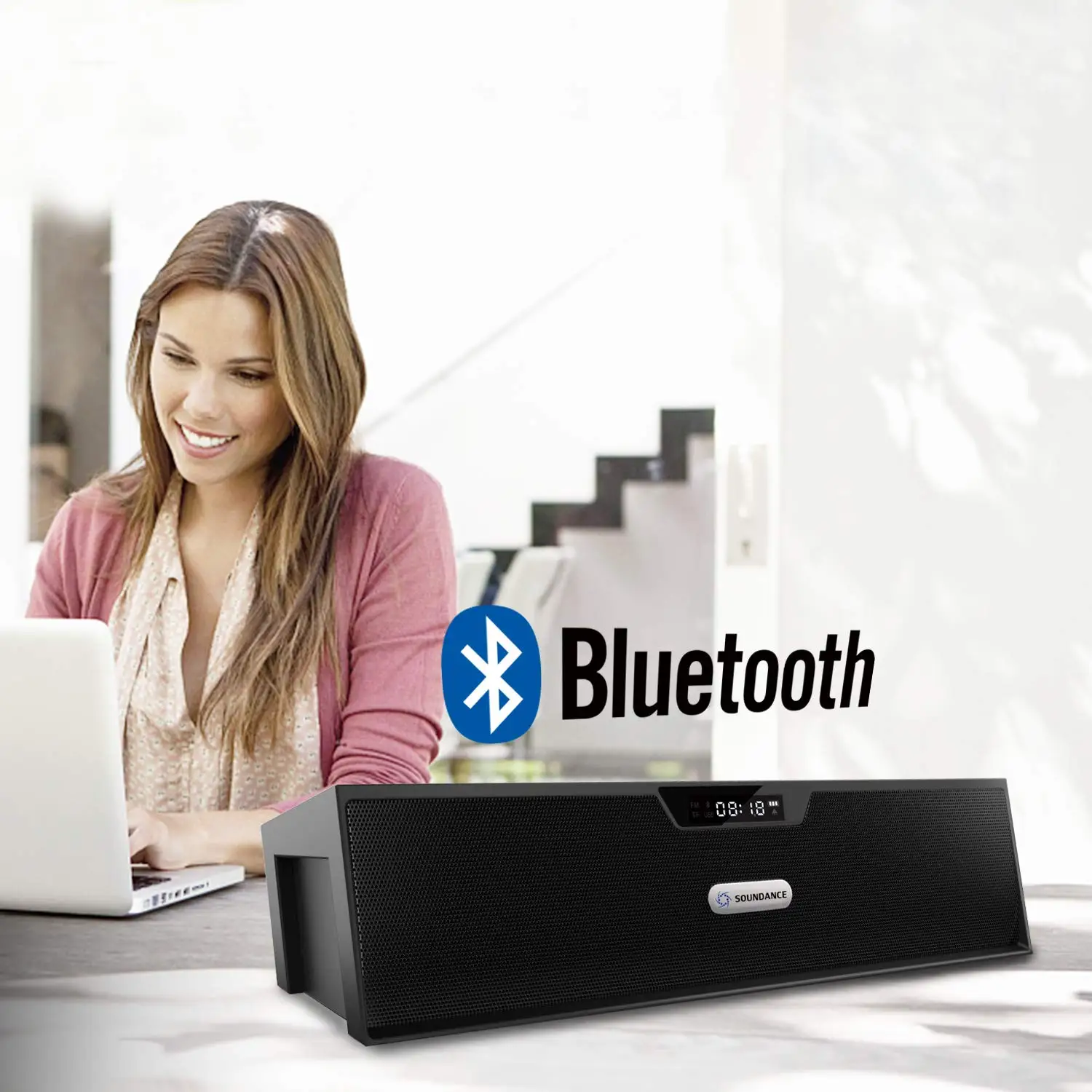 Bluetooth динамик USB зарядка fm-радио сабвуфер беспроводной динамик Встроенный микрофон светодиодный дисплей поддерживает аудио разъем 3,5 мм