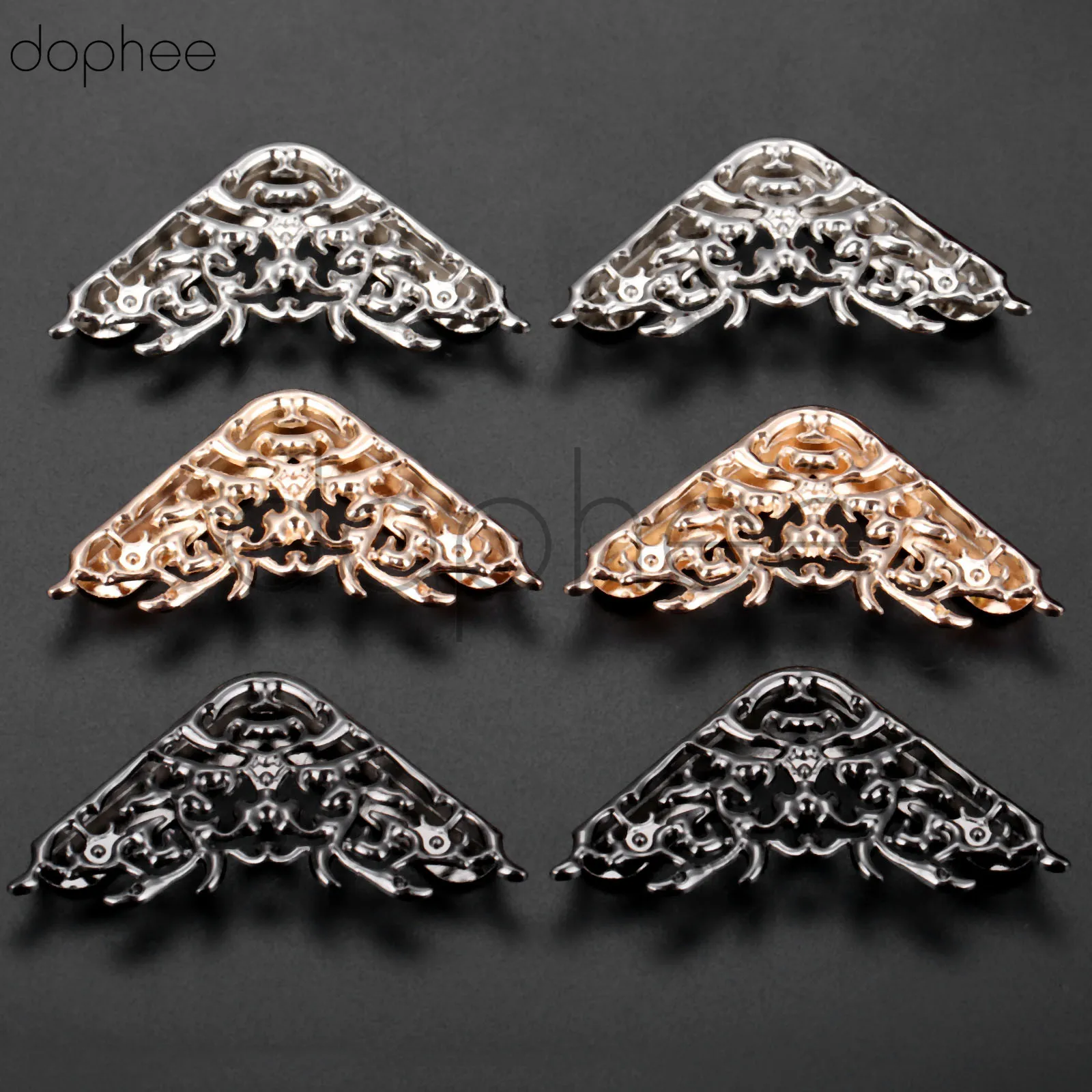 Dophee 2 шт сумки зажим края полые фиксированные декоративные пряжки DIY Аппаратные