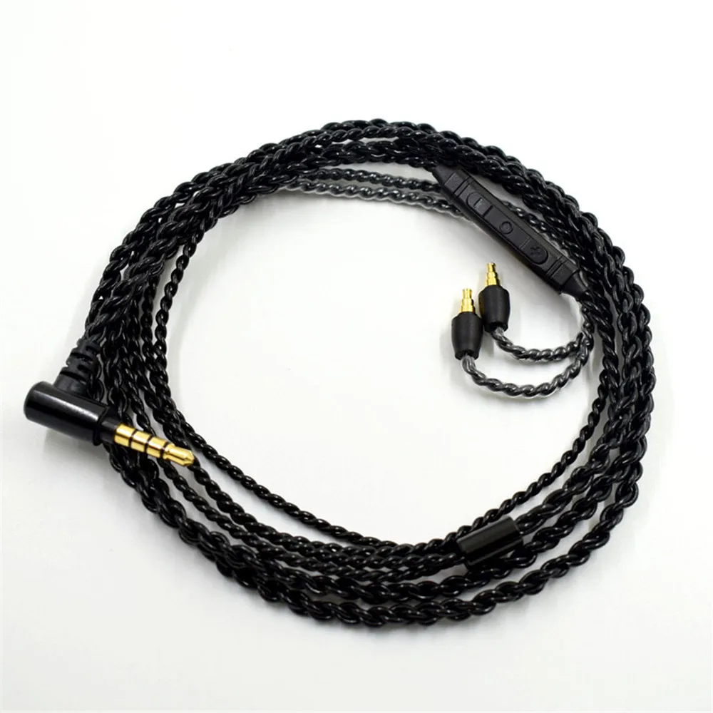 Upgraded Audio Cable with Mic Volume Control For Sennheiser IE40 PRO Headphones Headset Silver Plated Replacement Aux Cable