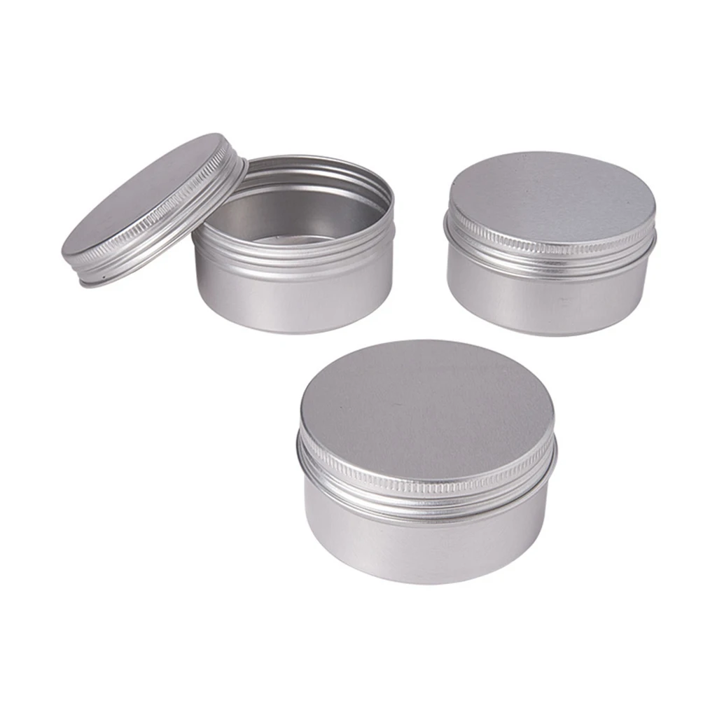 20pcs 80ml Empty Cosmetic Pots Lip Balm Container Jar Aluminum Tins with Spiral Screw for Cream Lip Balm Jewelry Beads Container
