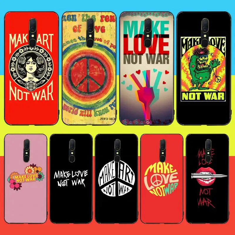 CUTEWANAN Make Love Not War DIY чехол для телефона с рисунком Oppo A5 A9 2020 Reno Z Realme5Pro R11 | Мобильные