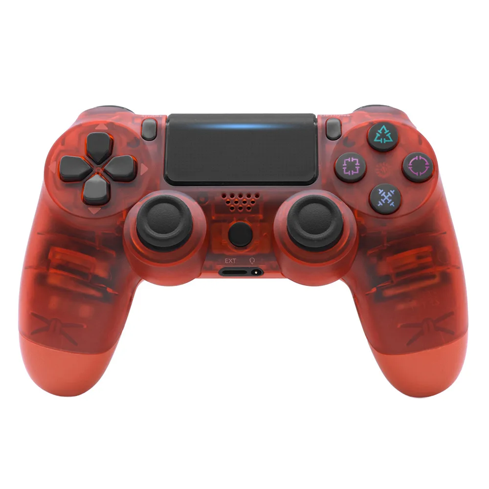 Управление для консоли Ps4 Dualshock 4 Bluetooth беспроводной контроллер Ps4 Геймпад Джойстик игровой коврик Joypad для playstation 4 PS3 PC - Цвет: Transparent Red