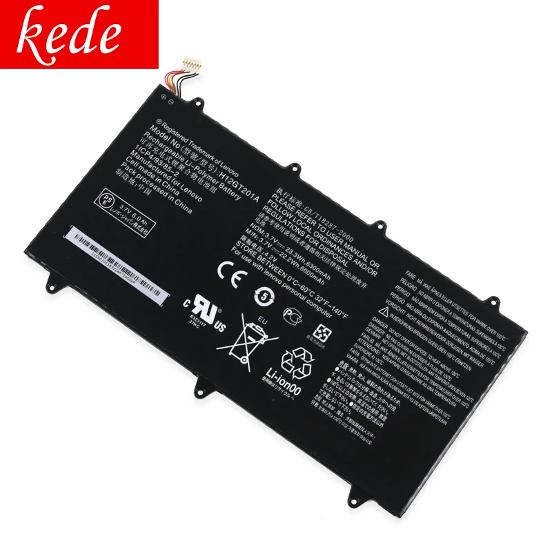 Аккумулятор kede для ноутбука lenovo Pad A2109 A2109A, аккумулятор для планшета AKKU H12GT201A, 3,7 в, 6300 мА/ч