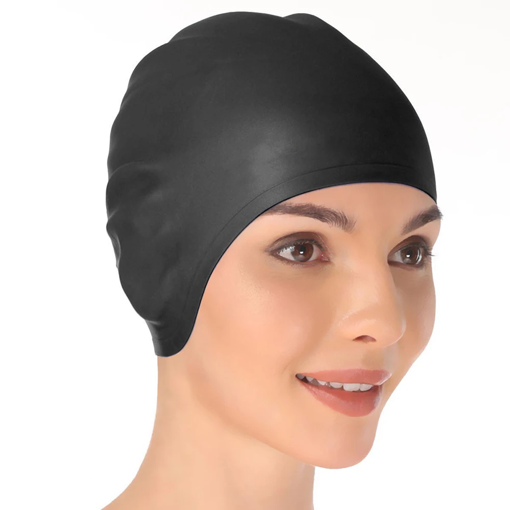 Водонепроницаемая Плавательная шапочка силиконовый гель свободный размер защита ушей для волос спортивная шапочка для плавания в бассейне шапочка для плавания для взрослых мужчин и женщин