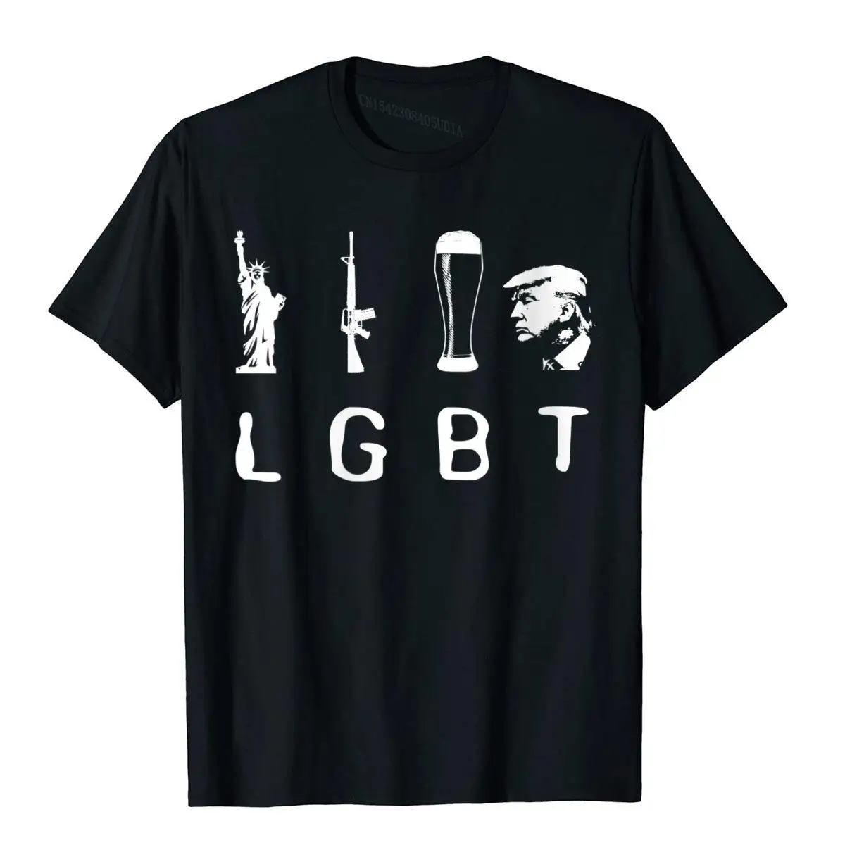 

Womens Liberty Guns Beer Trump T-Shirt LGBT Gift Shirt Crewneck T-Shirt Cotton Top T-Shirts For Male Funny T Shirt Family Group