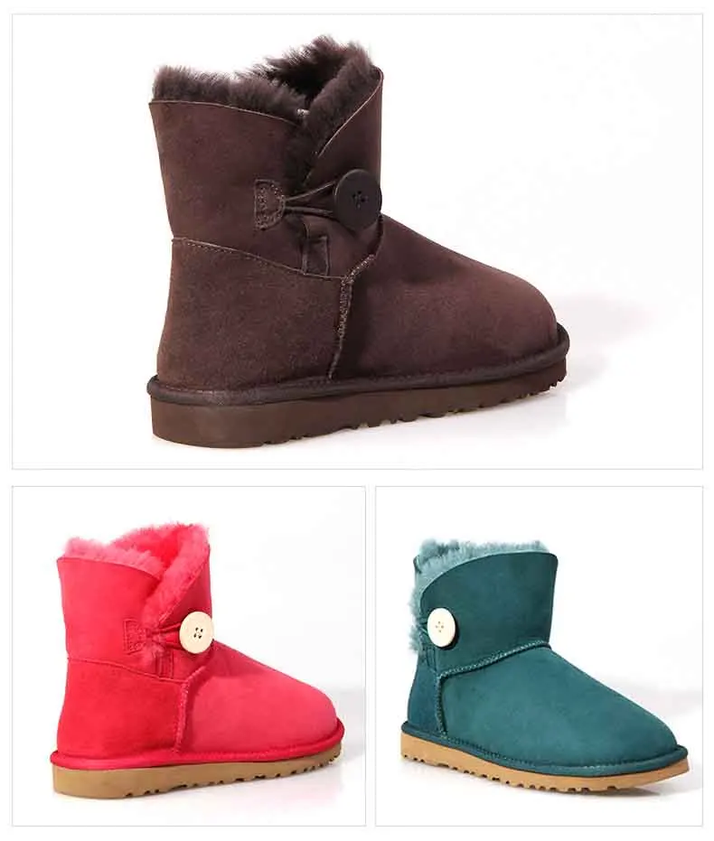 Австралийские классические зимние ботинки из натуральной овечьей кожи; натуральный мех; женские повседневные ботильоны; теплая шерсть; зимние ботинки; обувь