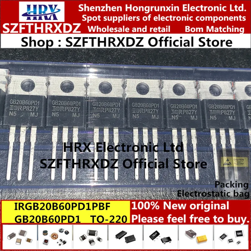 IRGB20B60PD1PBF GB20B60PD1-220 GB20B60PDI TO220 IGBT транзистор 600V 20A 50 шт./труба на солнечных батареях(10 шт