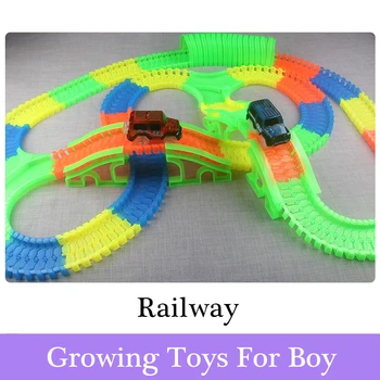 

648Pcs Magical Railway Tracks Glow in the Dark Bend Flexible Curve Led Luminous Car Assembly Racing Track Set Truck Toys For Boy